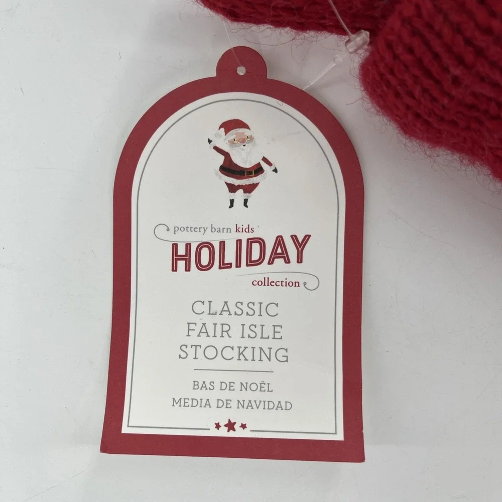 Pottery Barn kids Classic Fair Isle‎ Stocking Knit Reindeer Moose READ
